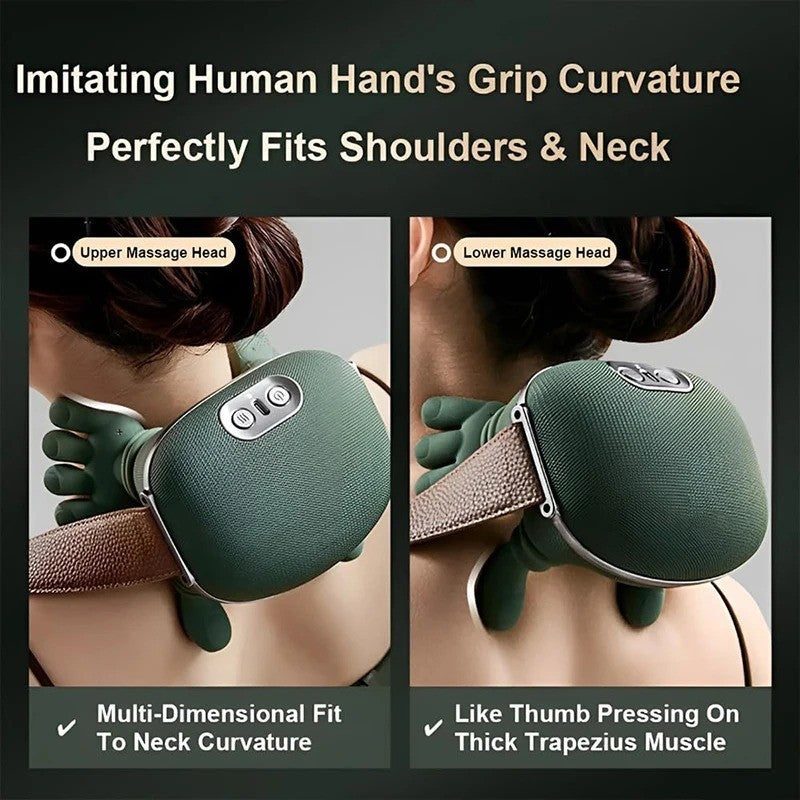 Neck Shoulder Massager with Heat Simulated Human Hand Cervical Trapeziu Massager