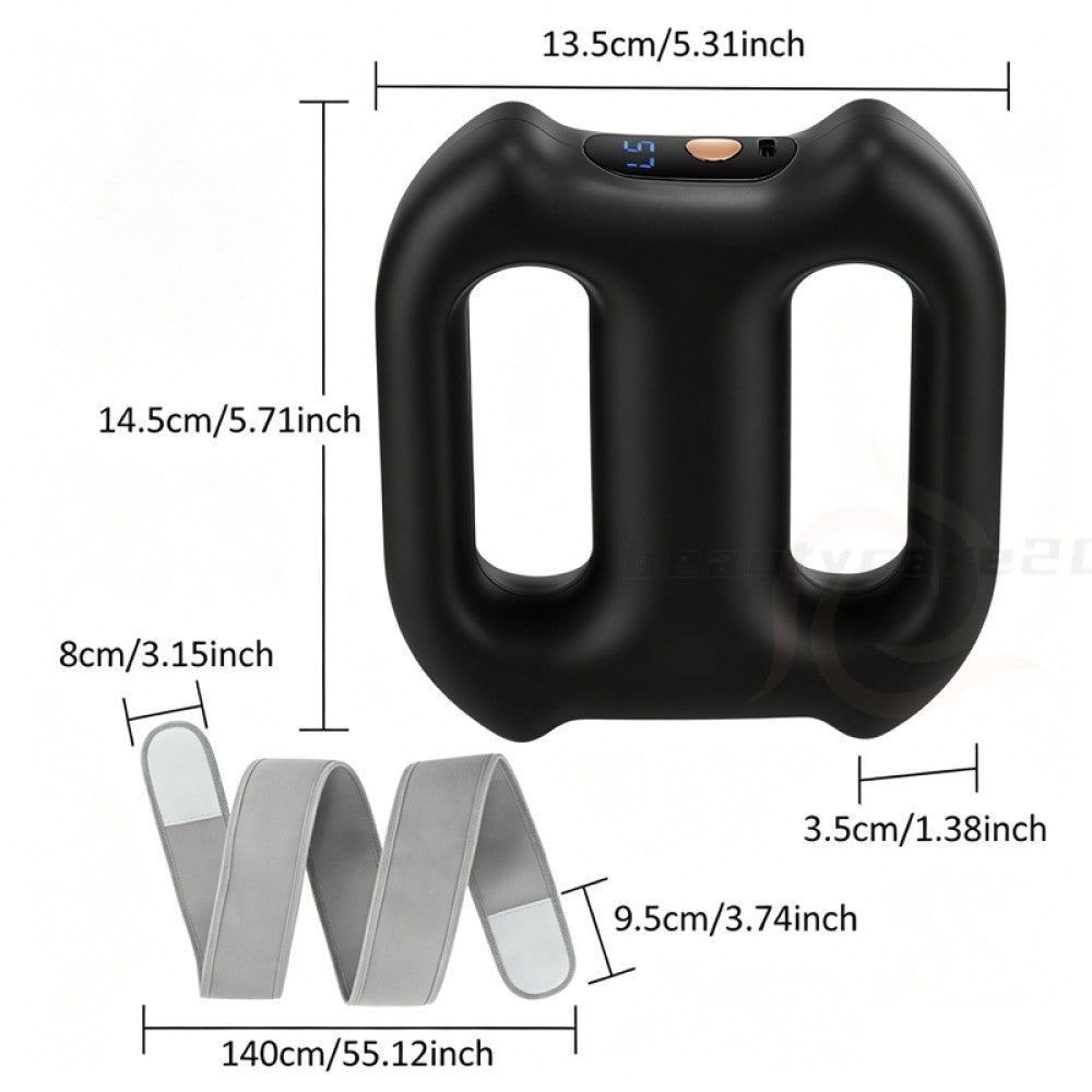 Full Body Vibration Fascia Ring Massager Rechargeable Fat Burning Belt 3 Modes