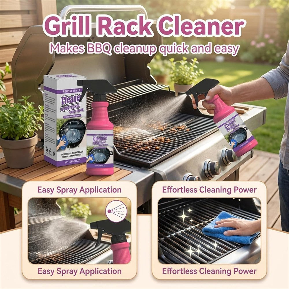 Grill Degreaser Spray Extra Fast-Acting Heavy-Duty BBQ Cleaner for Greasy Grates