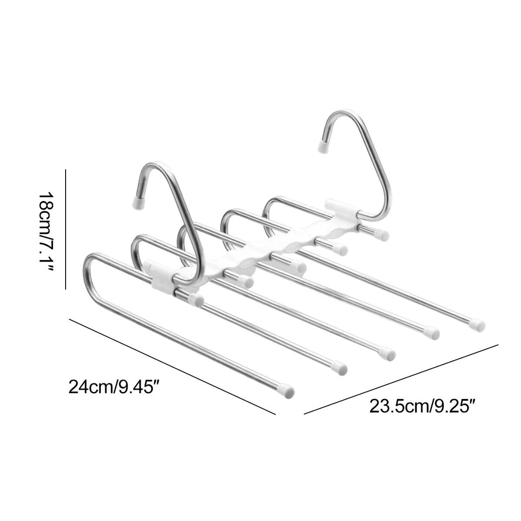 Multi Layer Pants Hanger Closet Space Saver Clothes Storage Organizer Rack UK