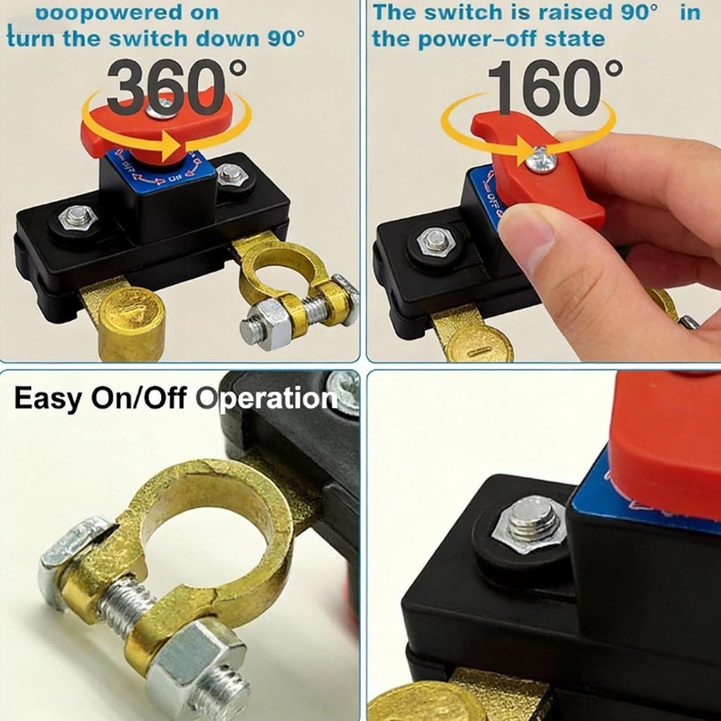 Universal Battery Disconnect Leak Protector,12v/24v Car Battery Disconnect Switc
