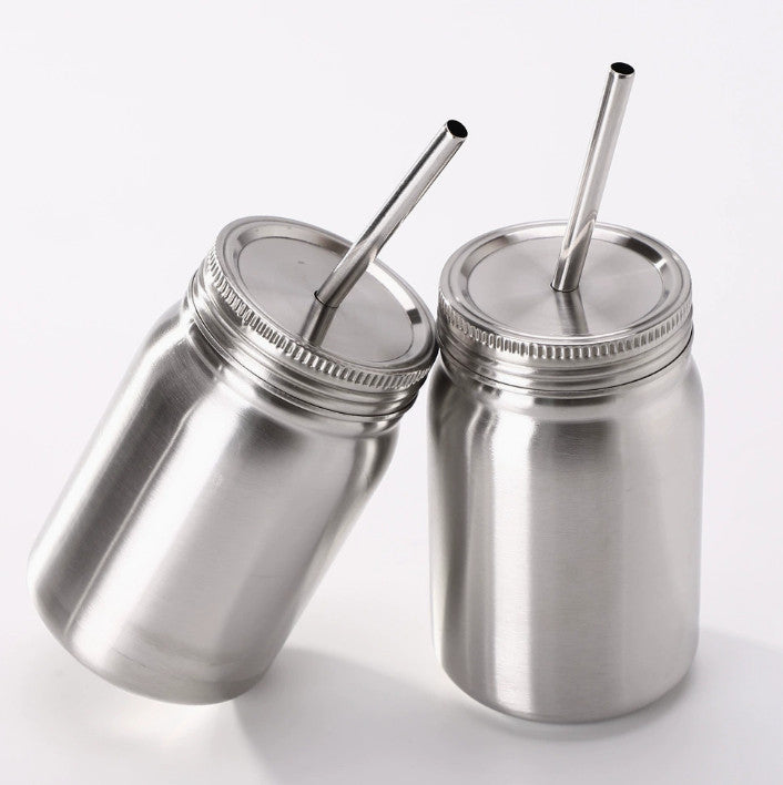 Stainless Steel Mason Jar Unbreakable Tumbler Dishwasher Safe Beverage Travel