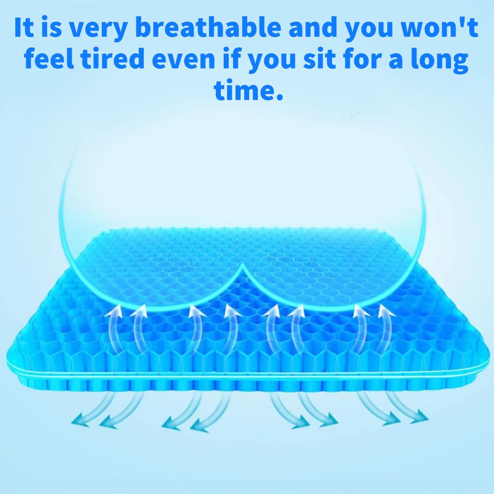 Honeycomb Breathable Gel Seat Cushion Cooling Double Thick Egg Sitting Mat