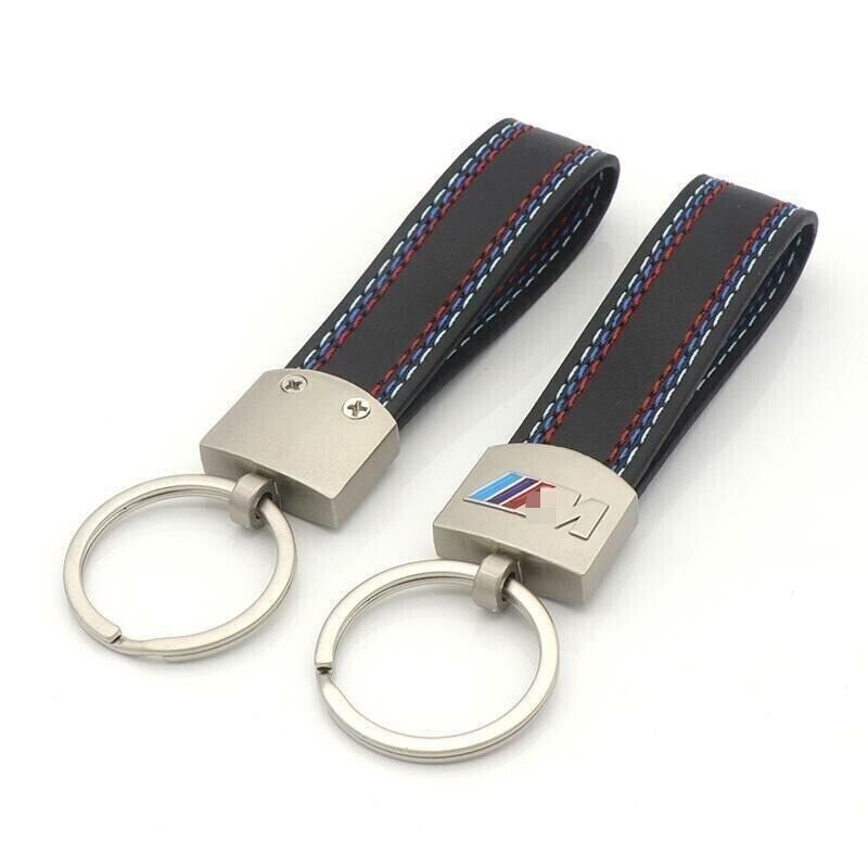 For BMW M Logo Metal + Leather Key Ring Keychain For M3 M4 M5 M135i 1M Sport