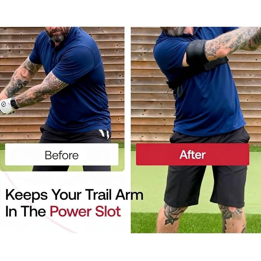 810*81MM Portable Golf Swing Trainer Aid Correcting Arm Band Practice Tool Black