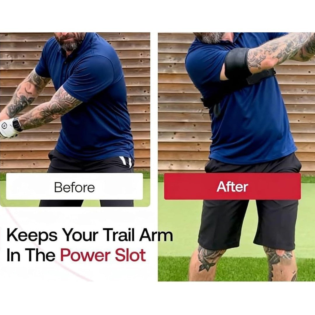 810*81MM Portable Golf Swing Trainer Aid Correcting Arm Band Practice Tool Black