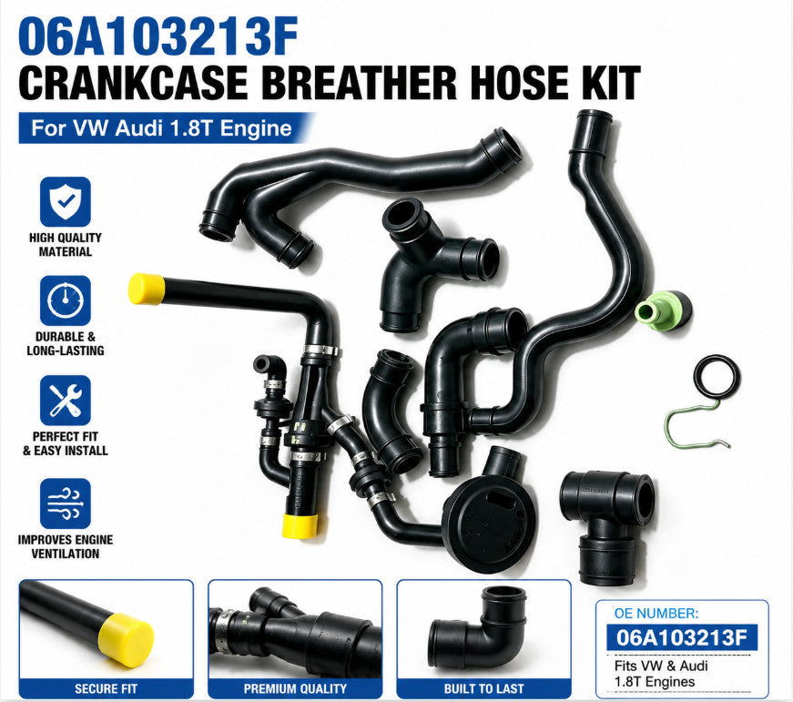 06A103213F Crankcase Breather Hose 1.8T Engine Ventilation Pipe for VW Audi