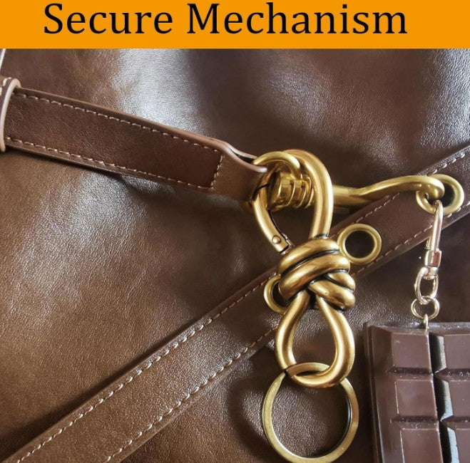 Gold Knot Carabiner,Heavy Duty Snap Hook Key Fob,Hardware Sliding Buckle