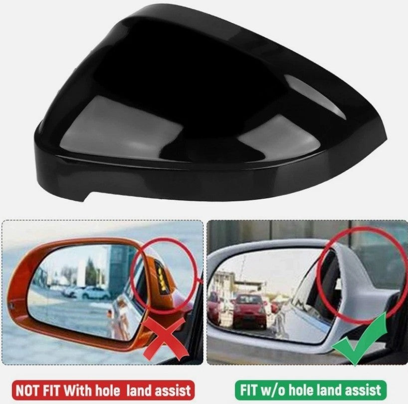 2x Gloss Black Wing Mirror Cover Caps For 2016-2023 Audi A4 S4 A5 S5 RS5 RS4 B9