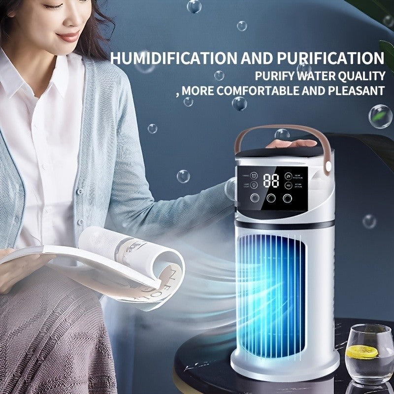 Portable Air Cooler Fan Humidifier Ice Cold Cooling USB Mini Air Conditioner Fan