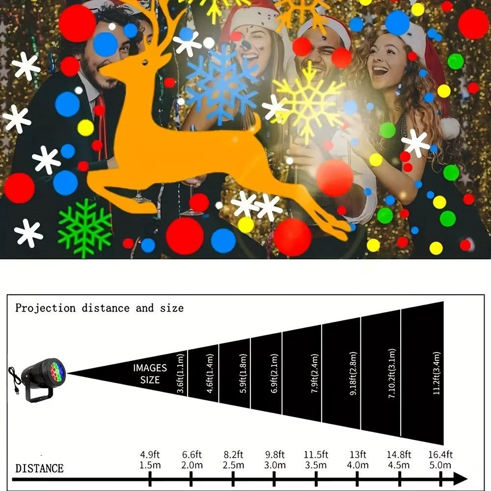 Christmas Projector Lights Rotatable Christmas Decoration Out/Indoor 16 Patterns