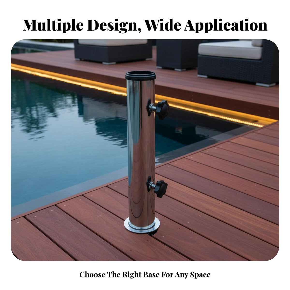 Umbrella Base Stand Tube Replacement Parasol Steel for Docks Balcony Outside