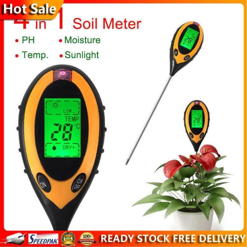 LCD Test Meter Kit ForGarden Plant Flower 4/5 in 1 Soil Ph Tester Water Moisture