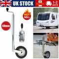Heavy Duty Caravan Jockey Wheel & Clamp 48MM Trailer Plastic Rim Wind UK Seller