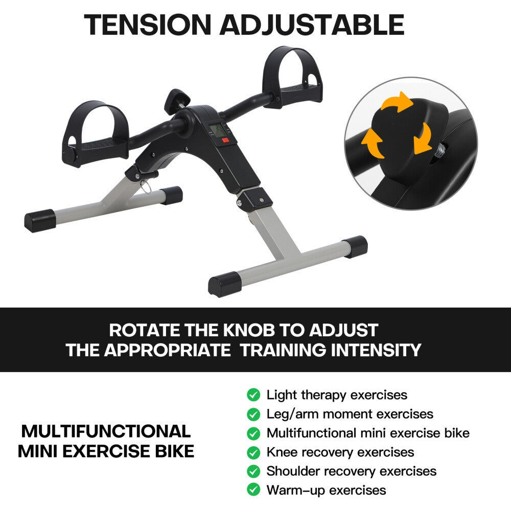 Portable Mini Pedal Exerciser LCD Display Leg Arm Fitness Exercise Bike Machine