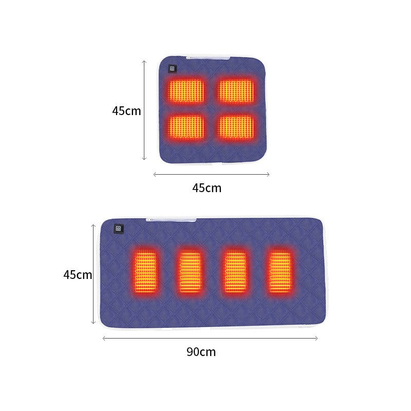 4-Zone Heated Cushion - 3 Heat Settings Portable Chair Mat UK