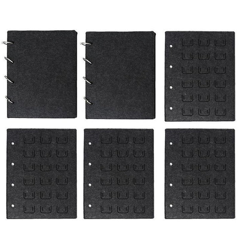 Felt Brooch Storage Book Metal Badge Chest Holder Box Pin Display Case Board