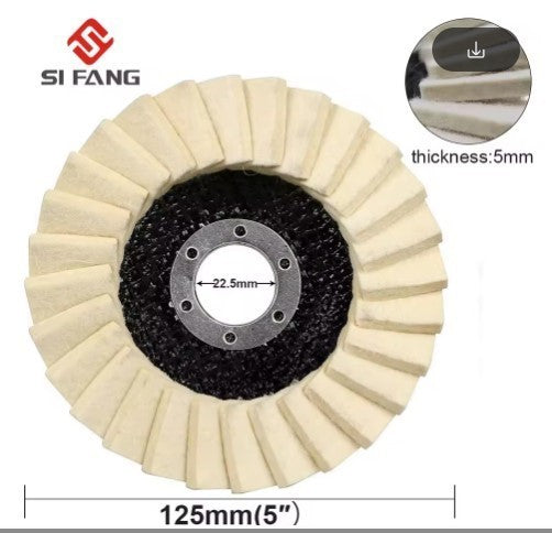 UP 10PCS Wool Felt Flap Disc Metal Working Polishing Buffing Wheel Angle Grinder