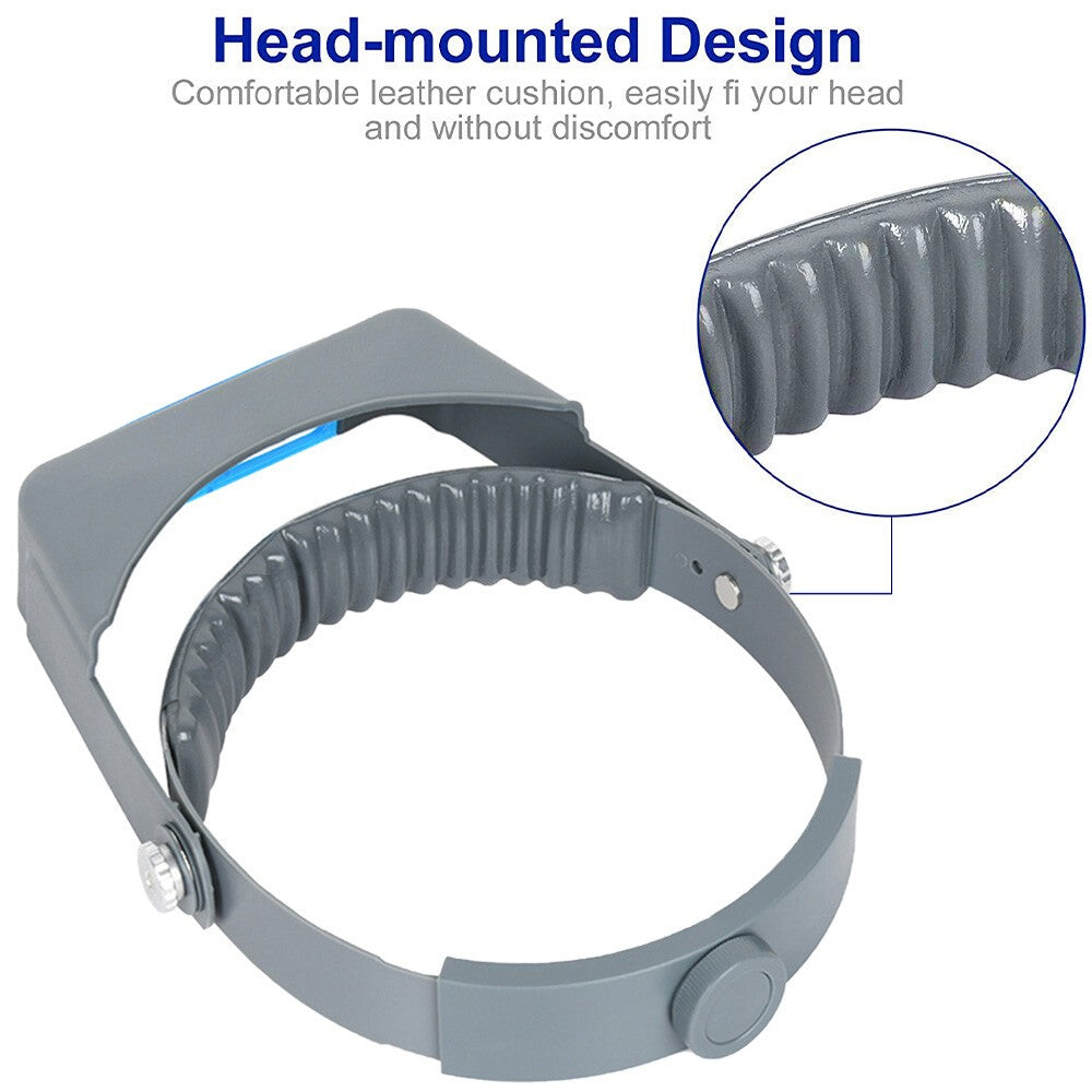Adjustable Headband Magnifier Head Magnifier Hands Free Magnifying Glass 4-Lens