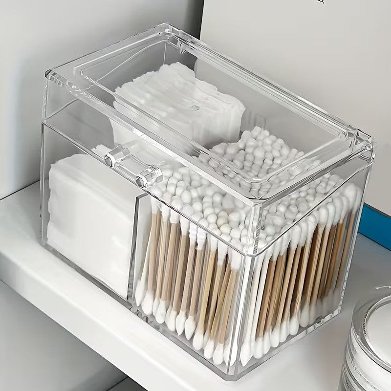 3 Compartment Clear Storage Box Organizer for Makeup Wipes & Skincare Essentials