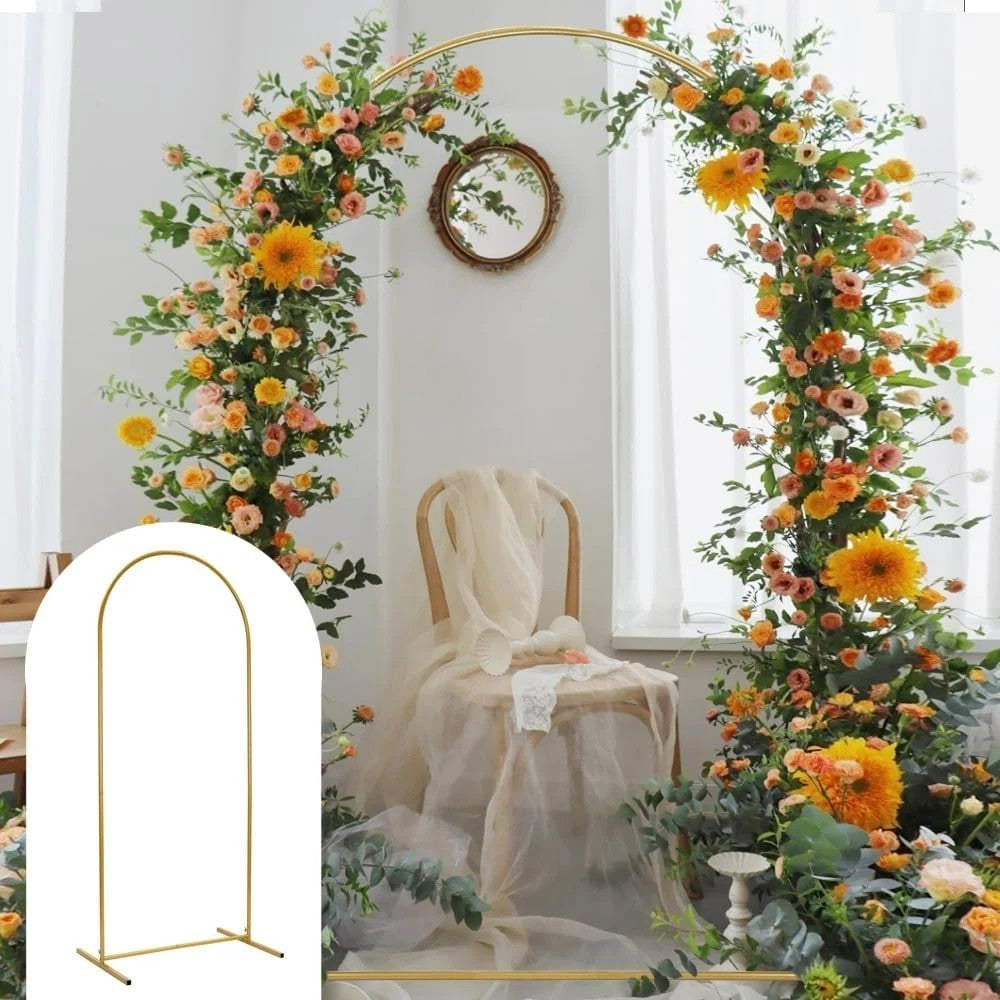 6.6FT Metal Wedding Arch Backdrop Stand Doorway Flower Frame Party Event Decor