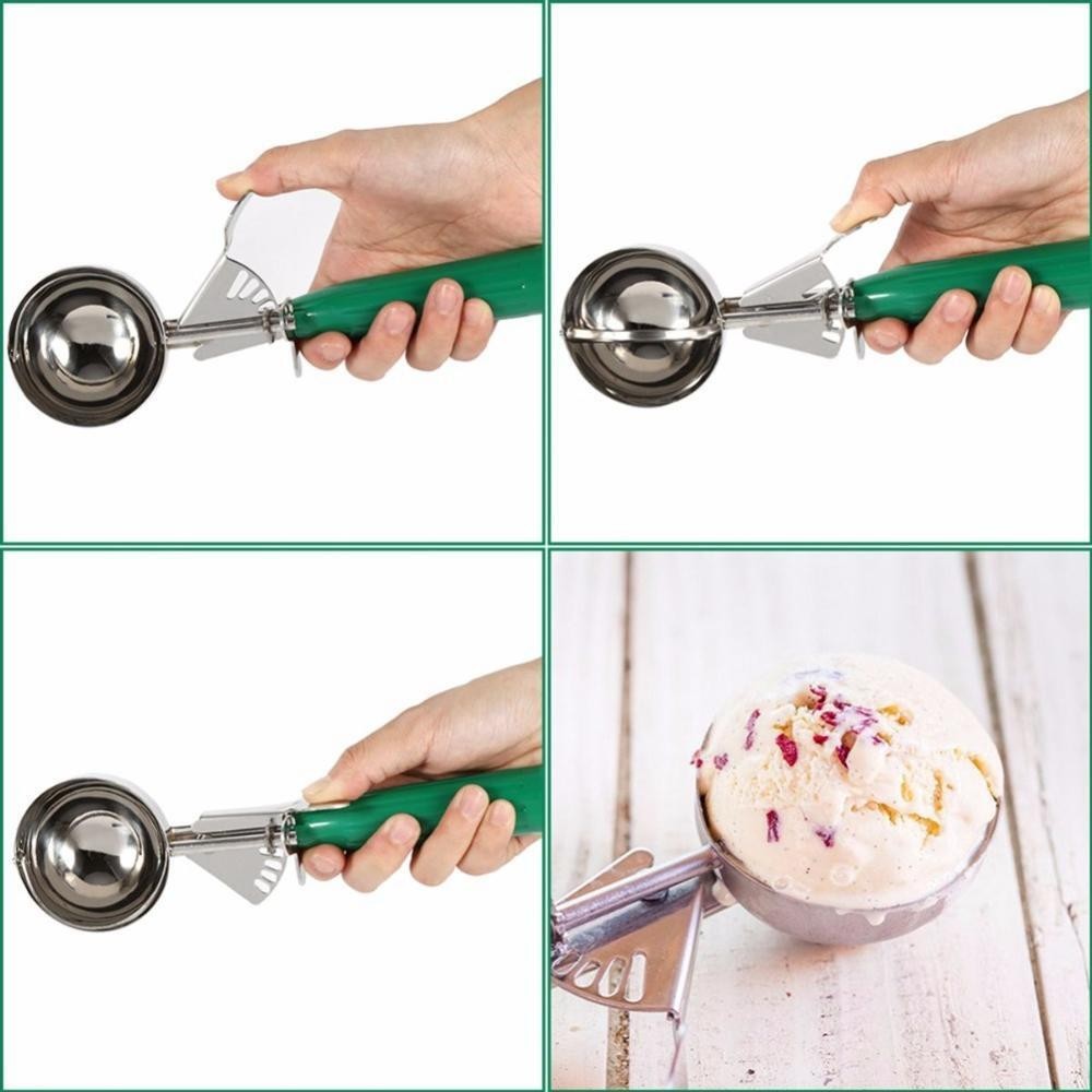 Kitchen Tool Ice Cream Scoop Stainless Steel Mash Potato Spoon Balls Scooper UK