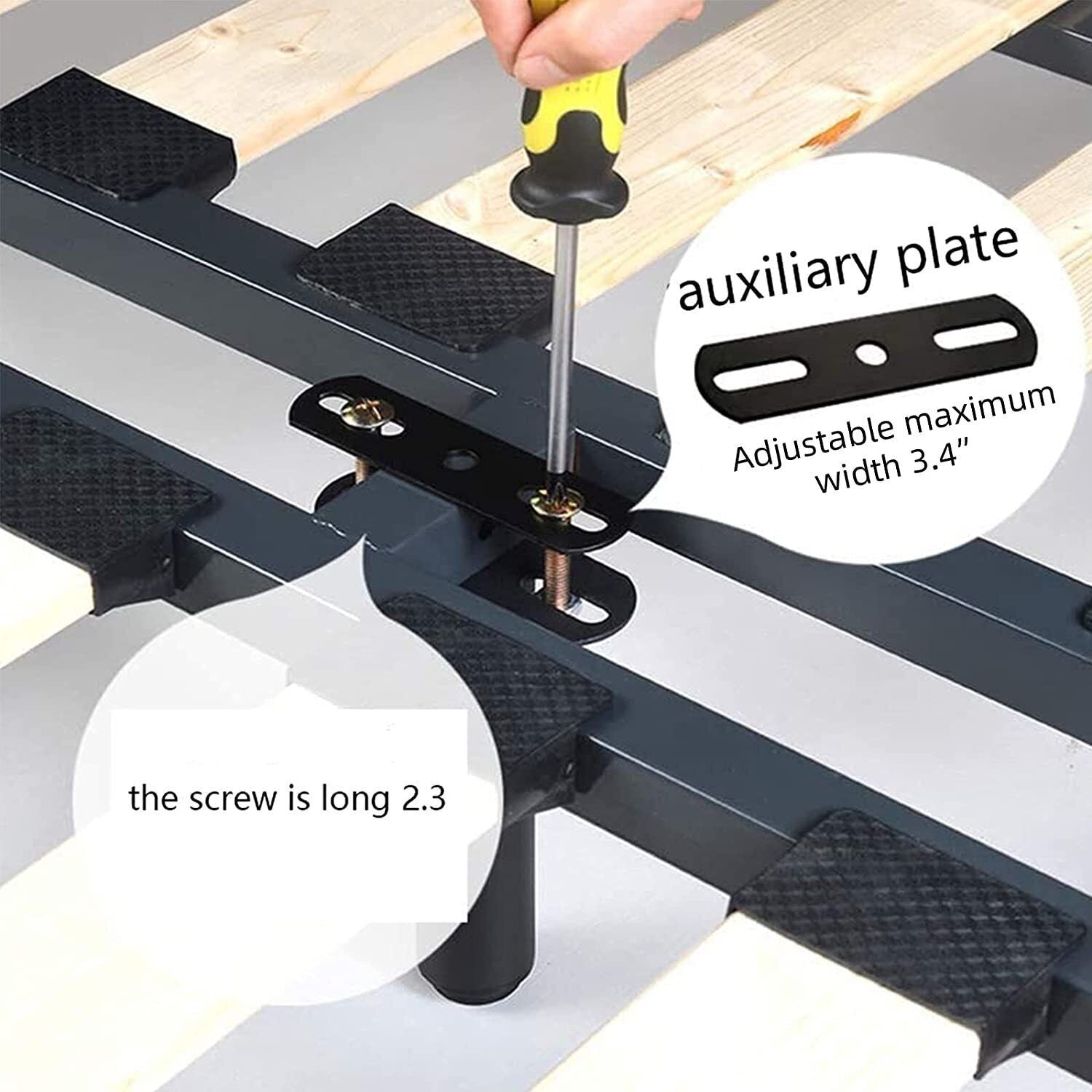 2X Bed Legs Adjustable Retractable Heavy Duty Bed Center Frame Support Feet Leg