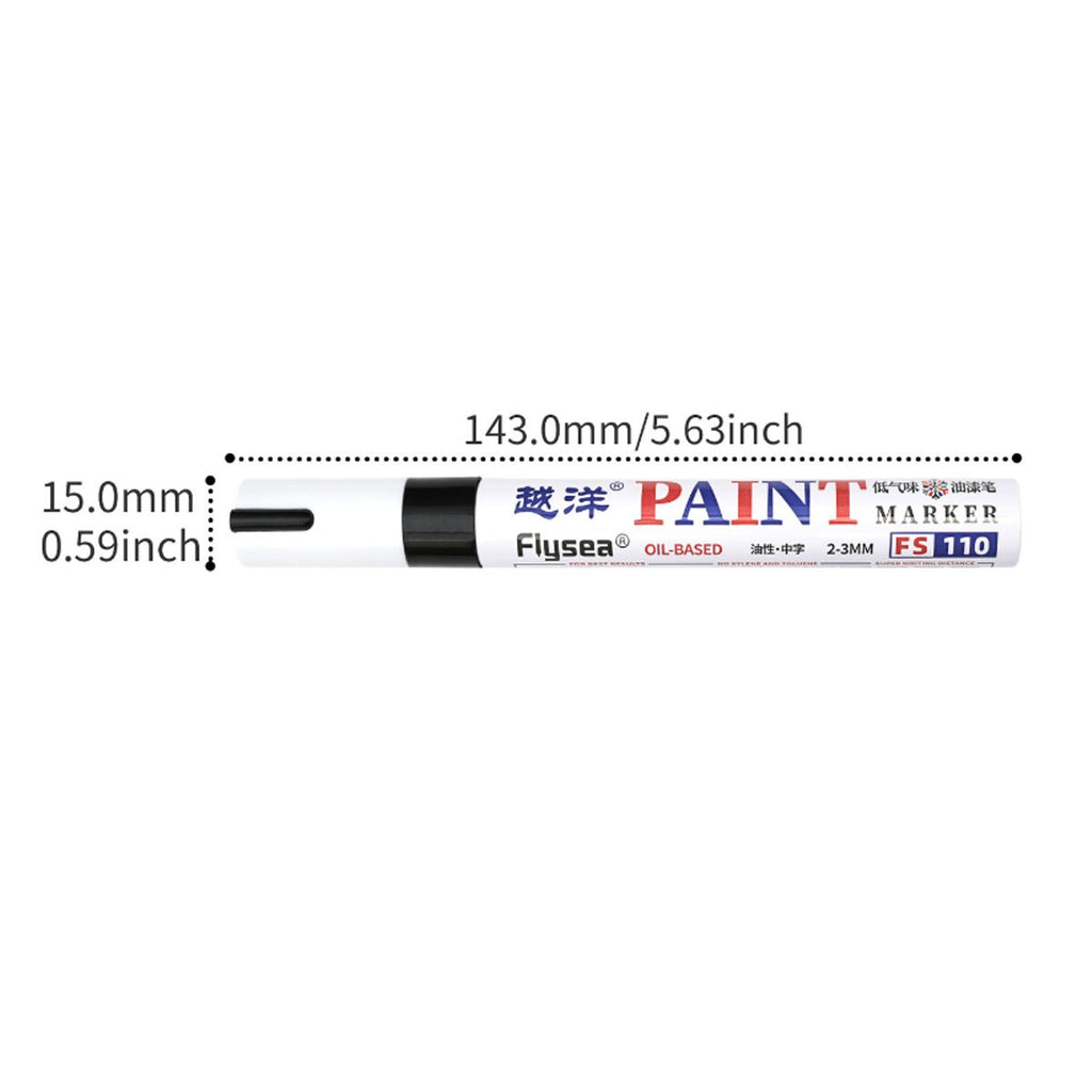 5*White Permanent Oil Based Paint Pen Car Bike Tyre Tire Metal Marker Waterproof