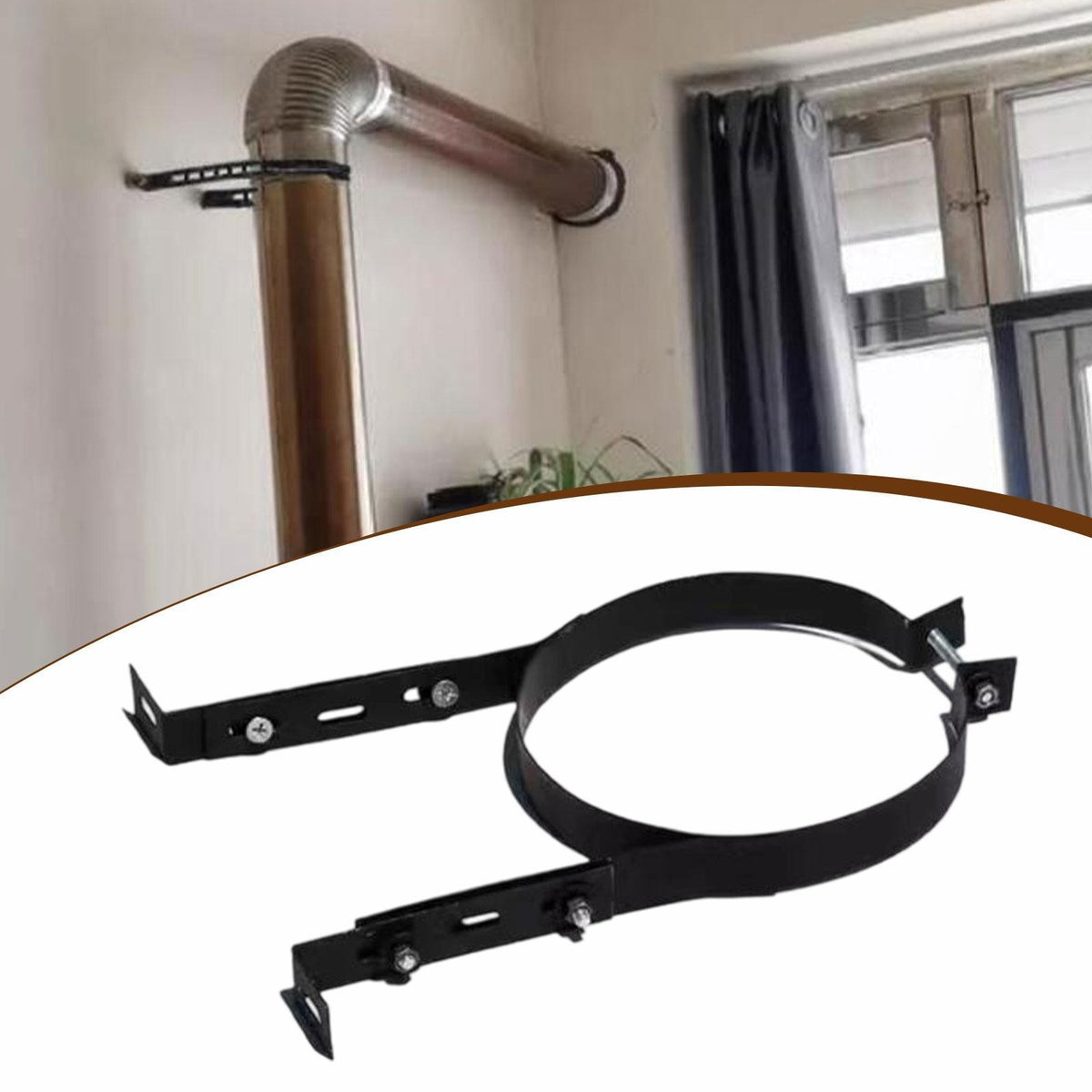 Chimney Pipe Bracket  Pipe Hanger to Install, , Portable Chimney Flue Clamp Wall