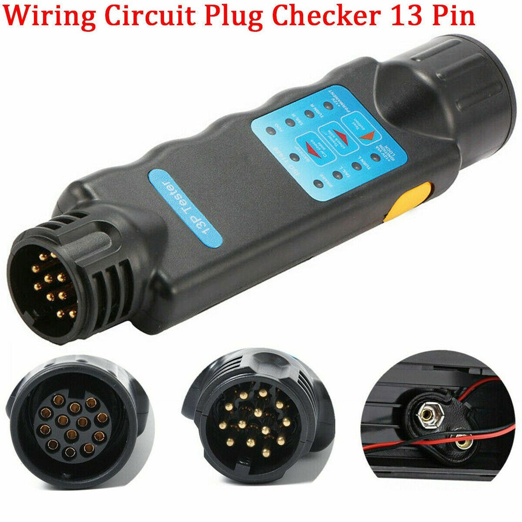 13 Pin Towing Trailer Tow Bar Caravan Light Wiring Circuit Tester Plug Socket UK