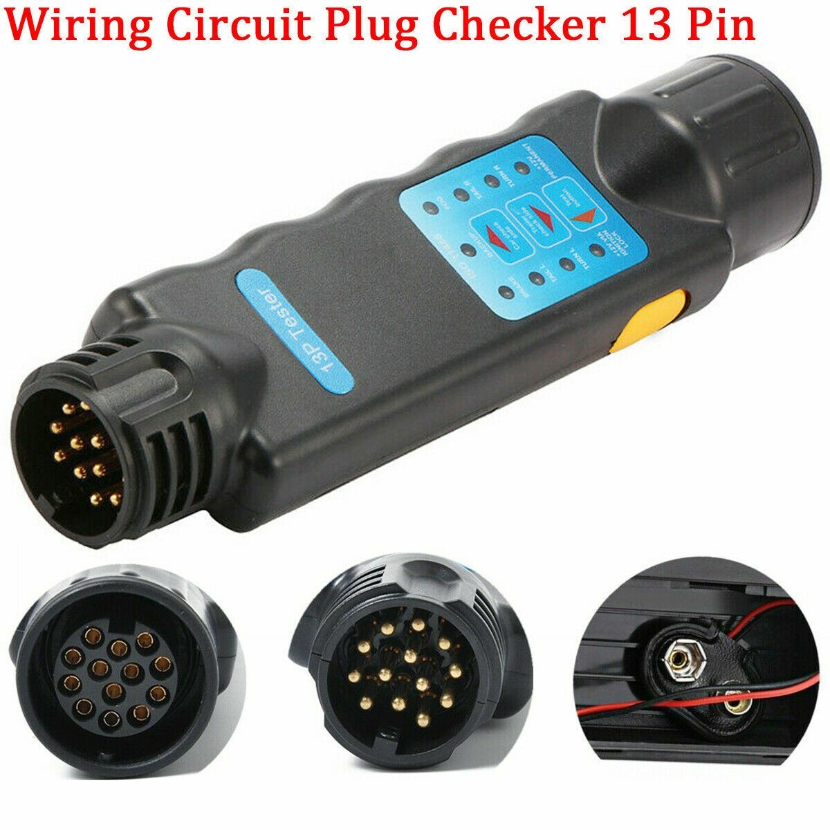13 Pin Towing Trailer Tow Bar Caravan Light Wiring Circuit Tester Plug Socket UK