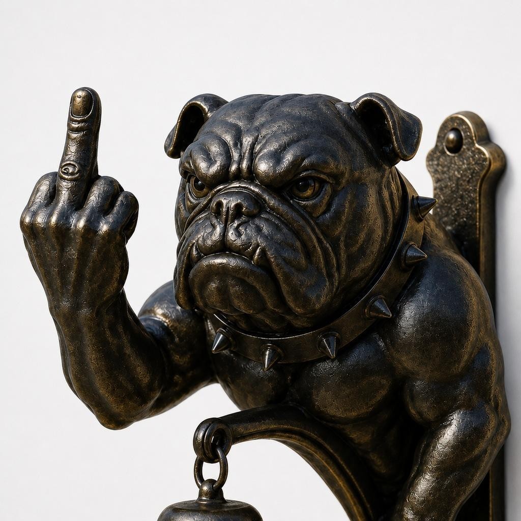 Funny Bulldog Doorbell Bulldog Design Rustic Cast Iron Doorbell Door Ring Decor
