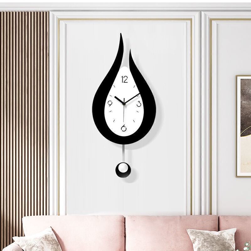 Silent Acrylic Wall Clock Waterdrop Pendulum Design Modern Home Decoration