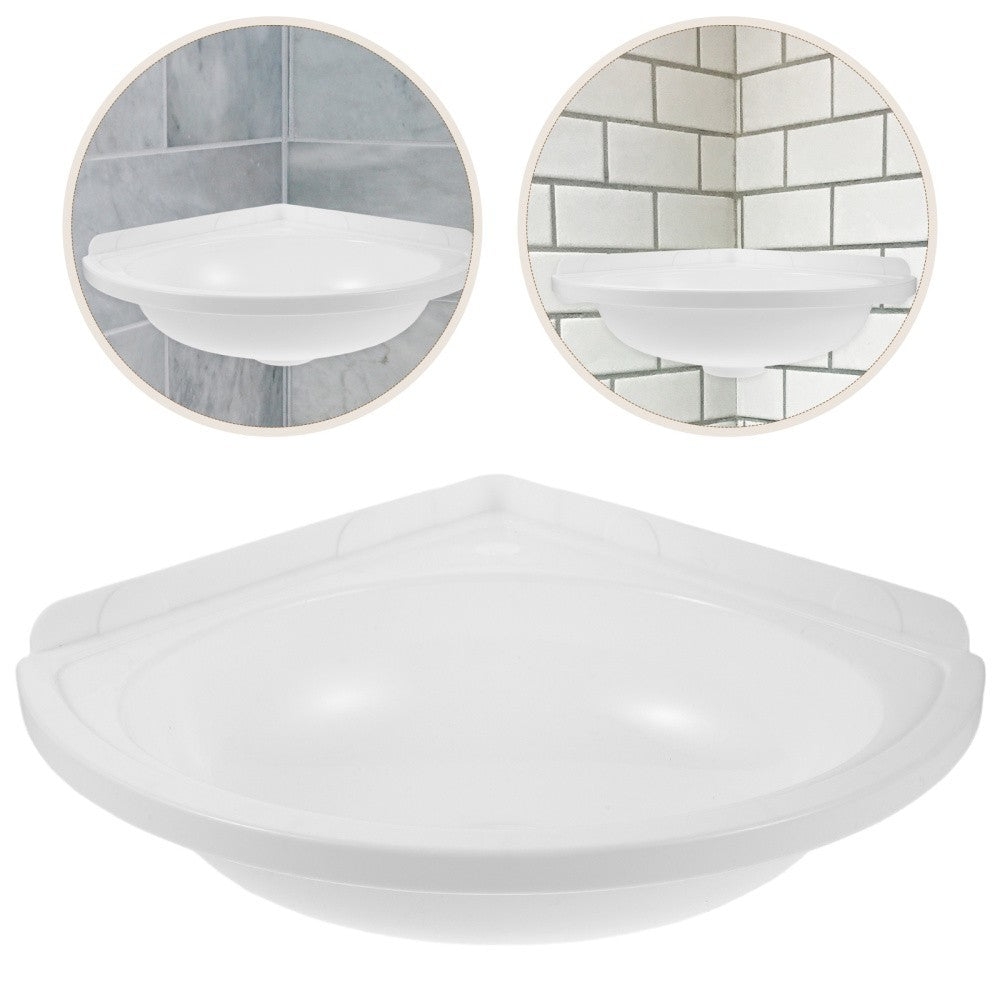 White Plastic Triangular Wall Mounted Corner Sink For Bathroom Spaces
