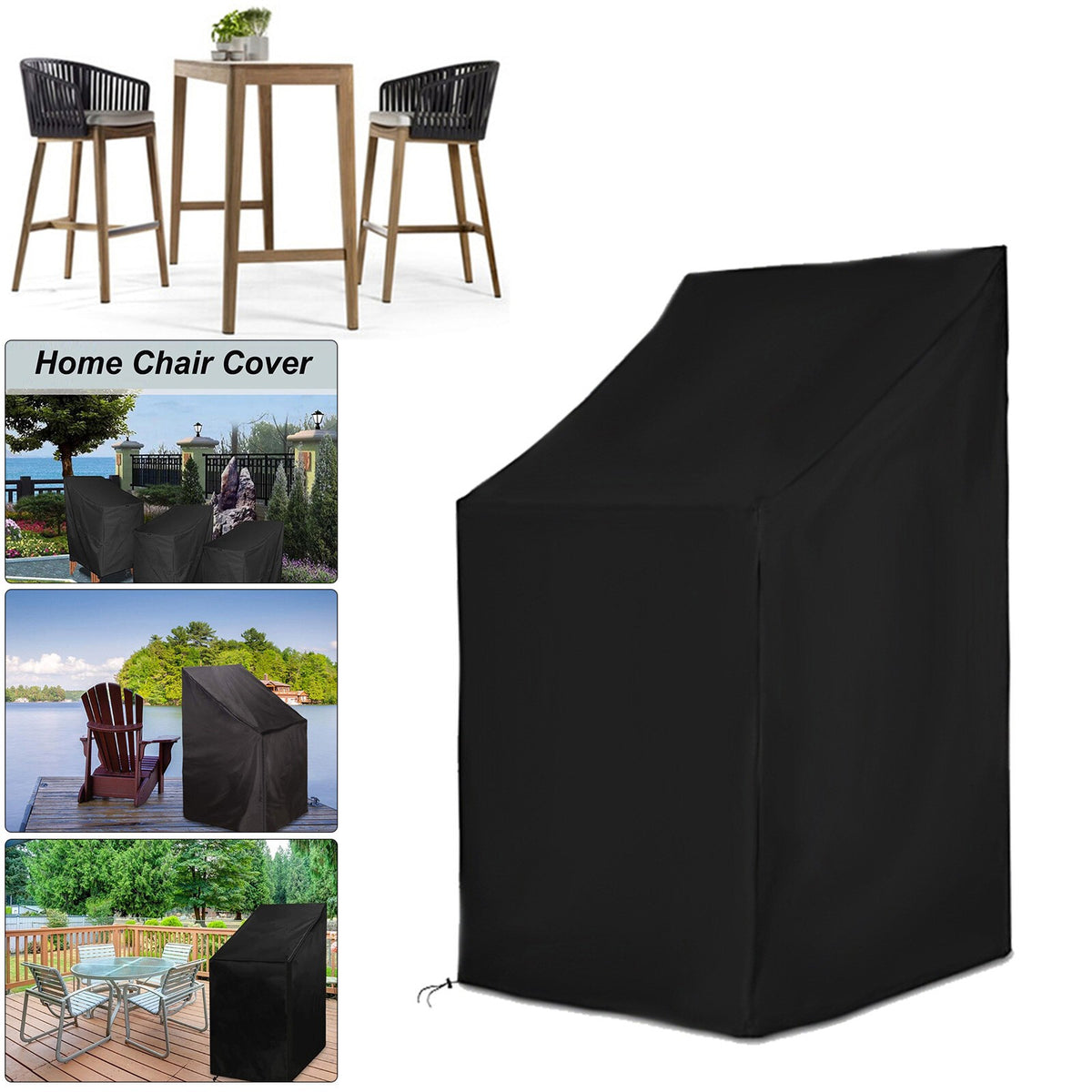 Waterproof Large Stackable Garden Chair Cover Heavy Duty Outdoor Seat Protector