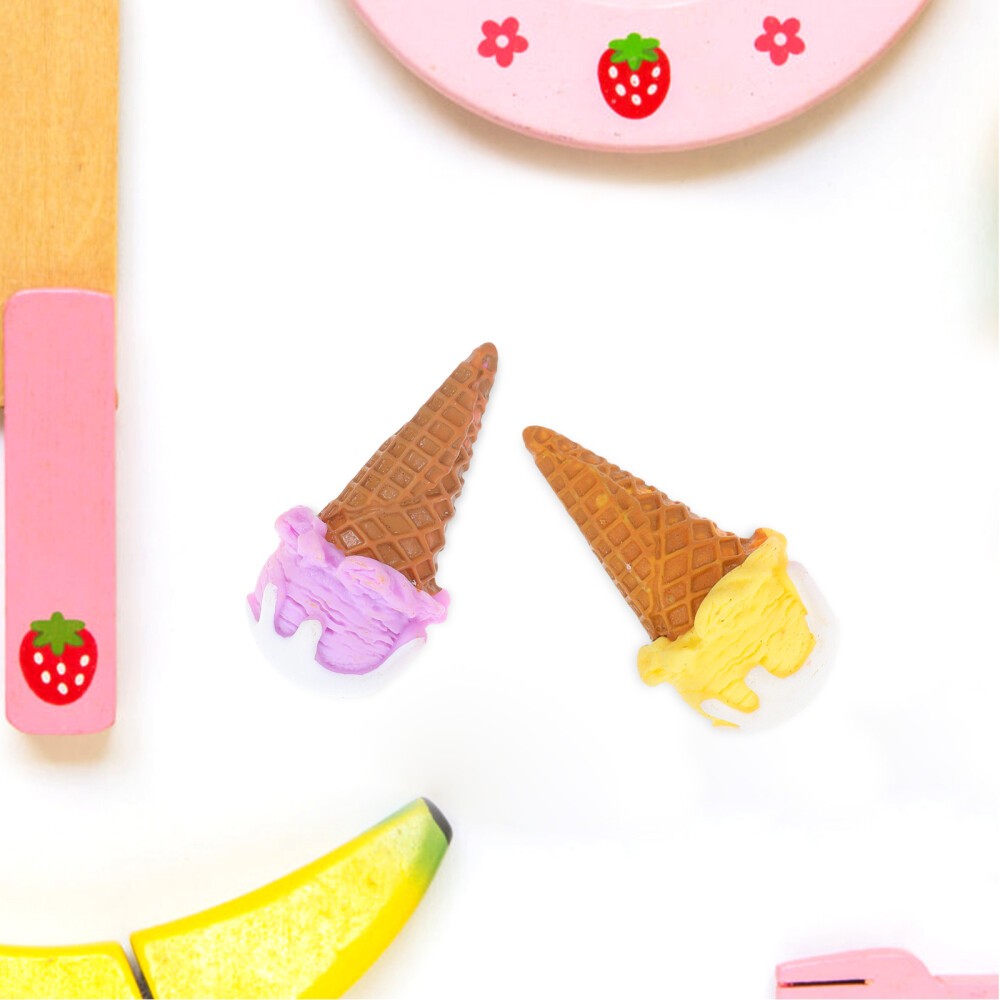 4 Pcs Artificial Dessert Fake Ice Cream Cones Food Props Shop Decor