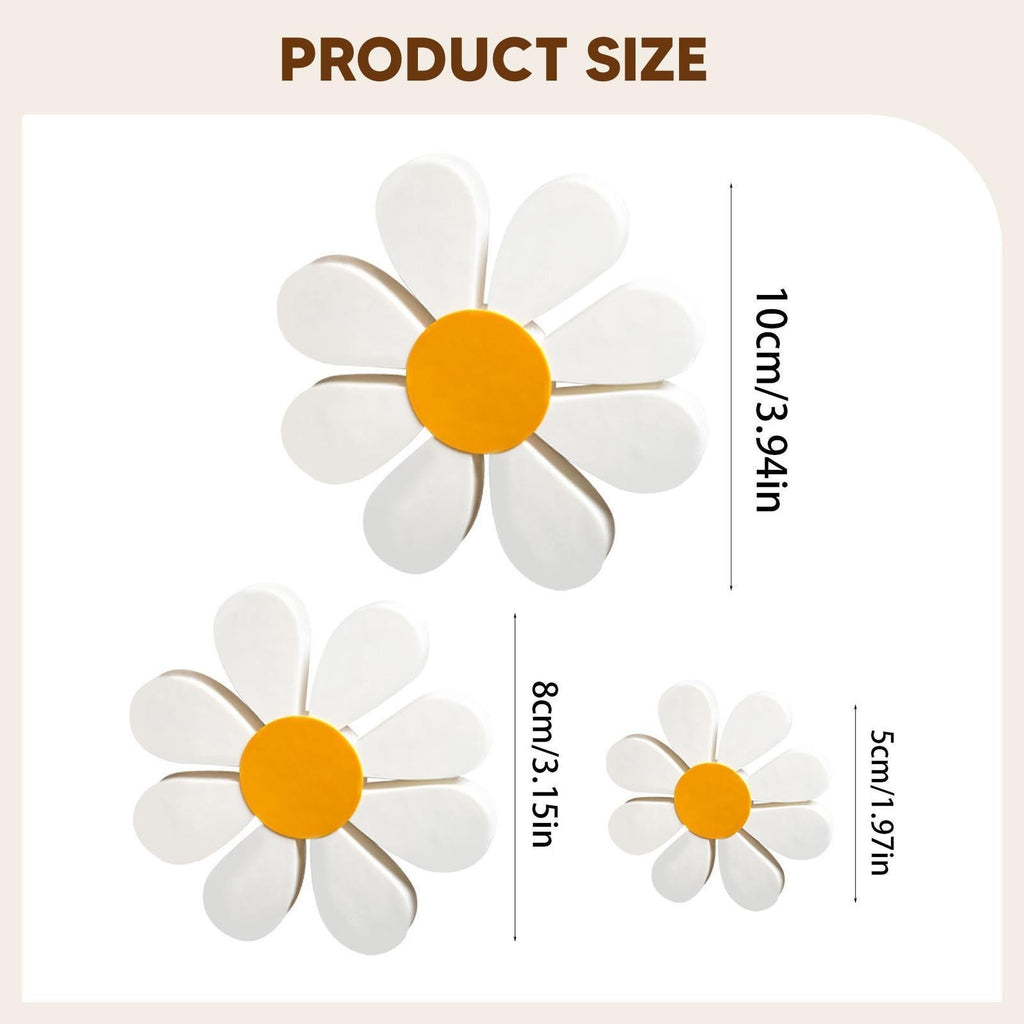 3 Pieces Wooden Daisy Decor Daisy Flower Decoration Artwork Collections Floral