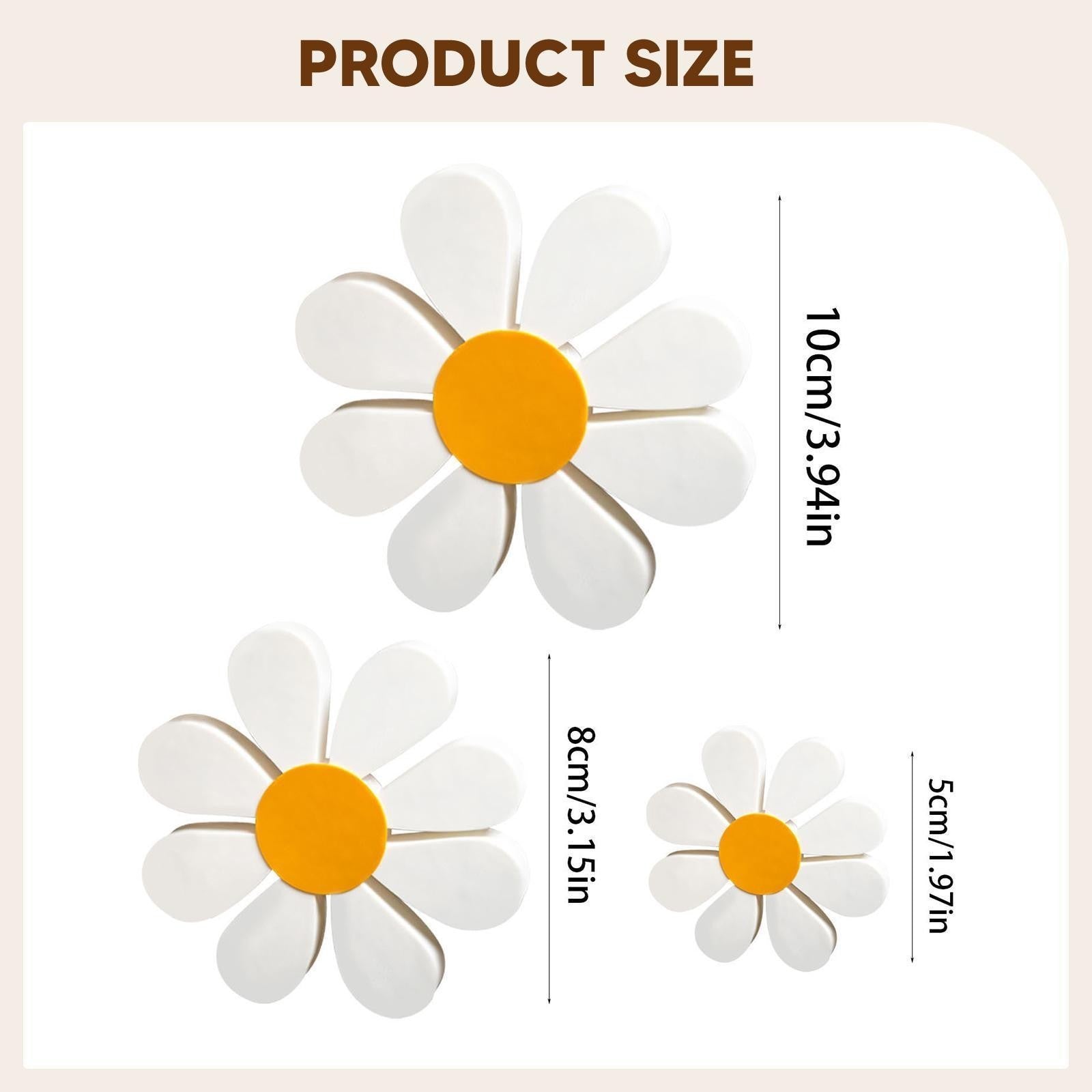 3 Pieces Wooden Daisy Decor Daisy Flower Decoration Artwork Collections Floral
