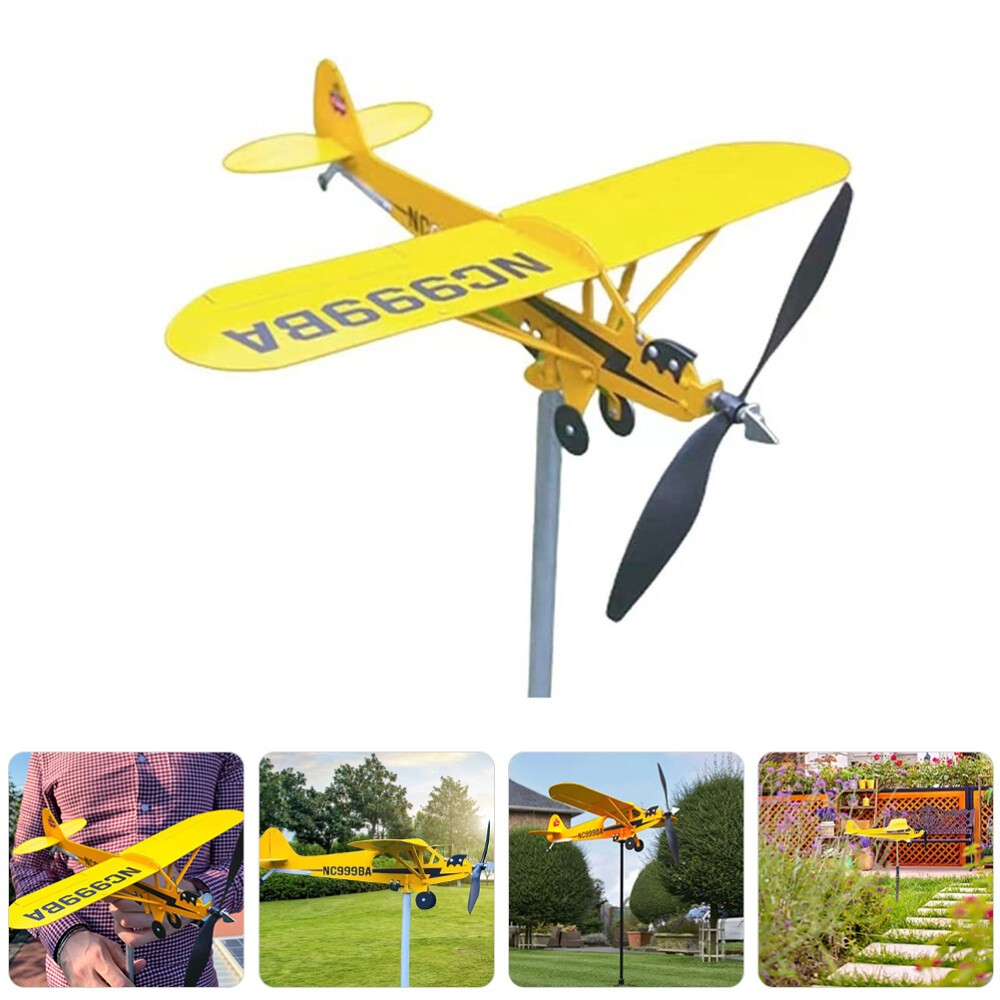 Airplane Weathervane Weather Vane Wind Direction Compass Garden Decor Windmill