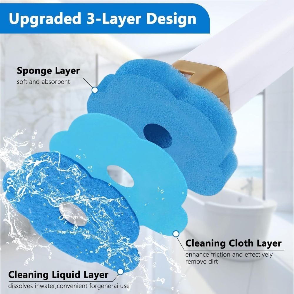 24 Refills Toilet Bowl Cleaning System CleanersDisposable Toilet Brush Set