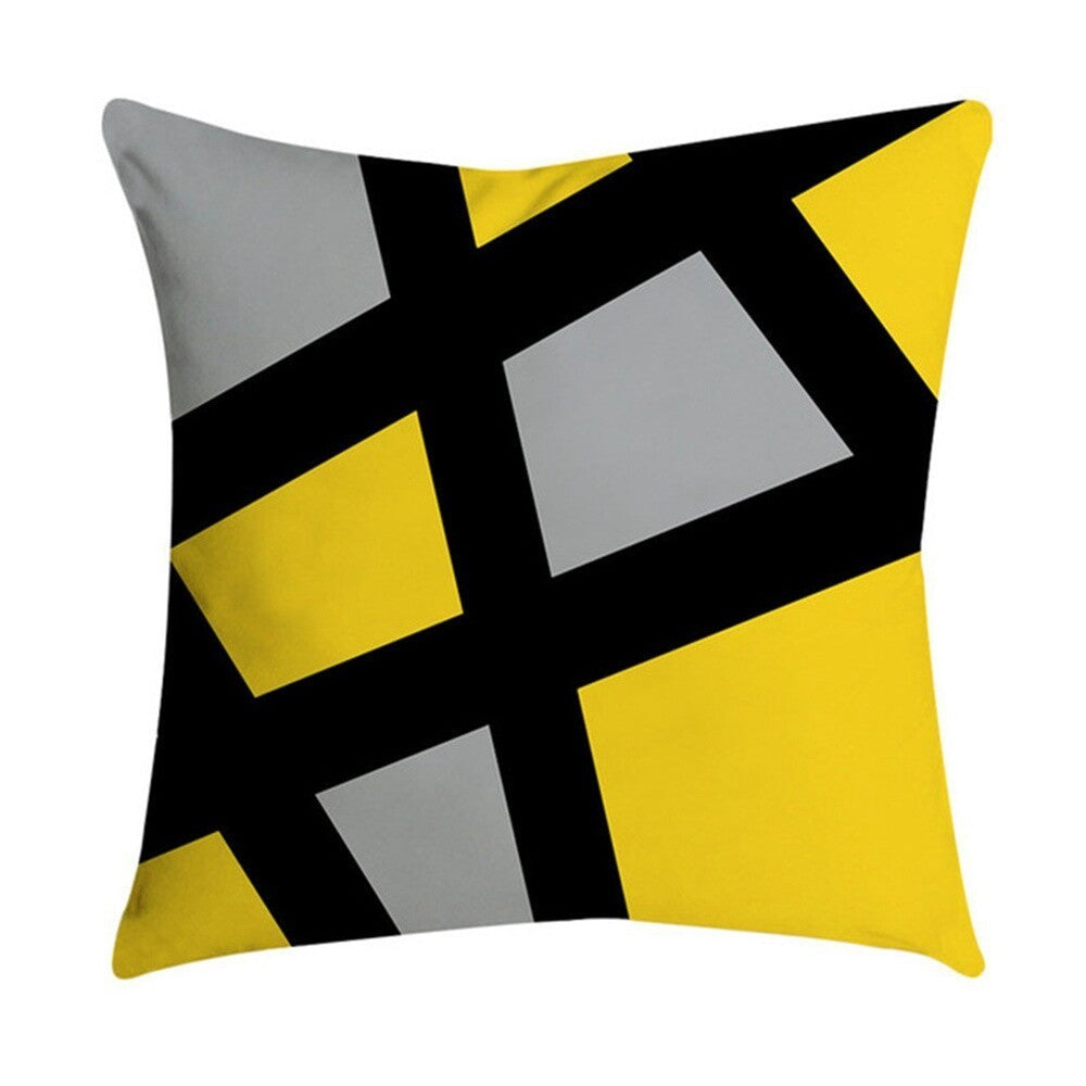 Set of 4 Grey Yellow Black Large Cushion Covers Without Pillow Core 45cm