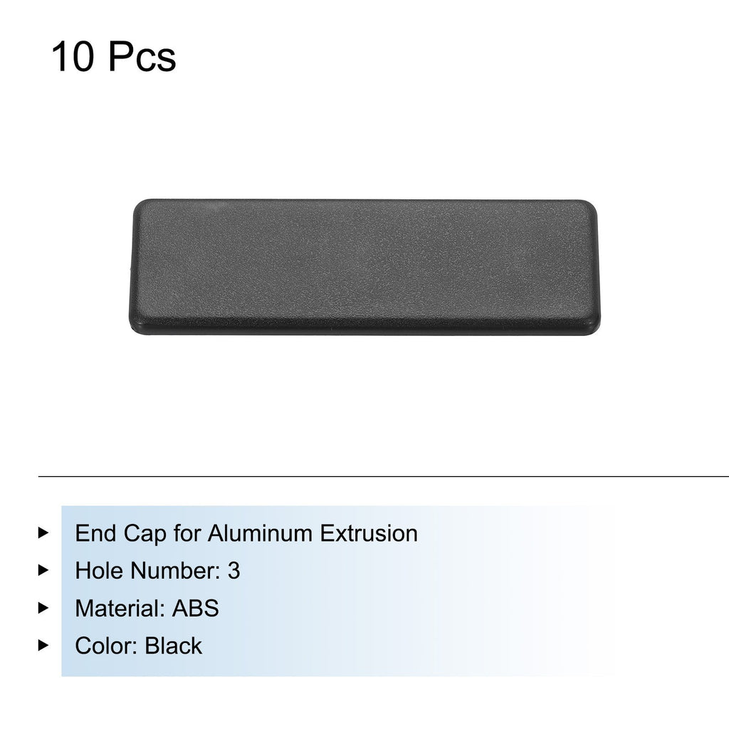 10Pcs Standard Plastic Rectangle Aluminum Extrusion End Cap Black 120x40mm