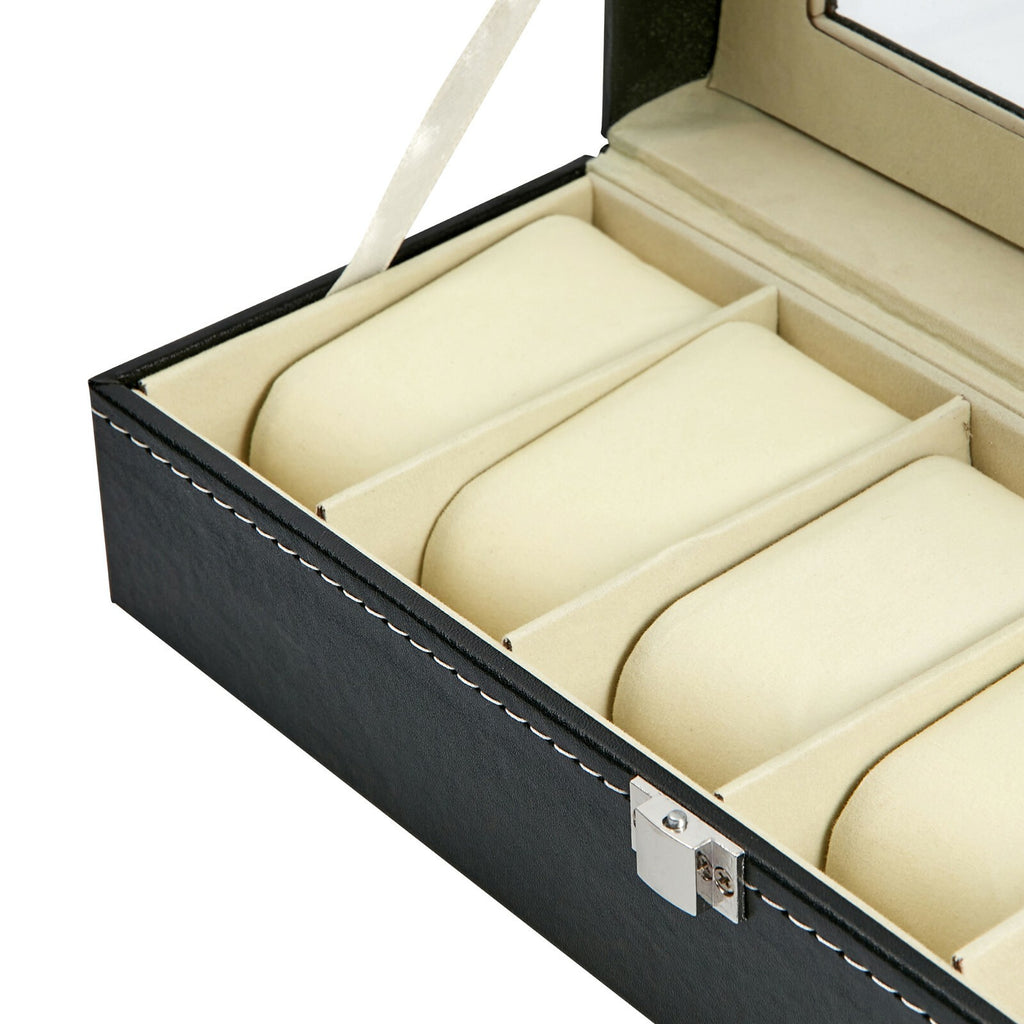 MENS 6 10 12 GRIDS PU LEATHER WATCH DISPLAY CASE COLLECTION STORAGE HOLDER BOX