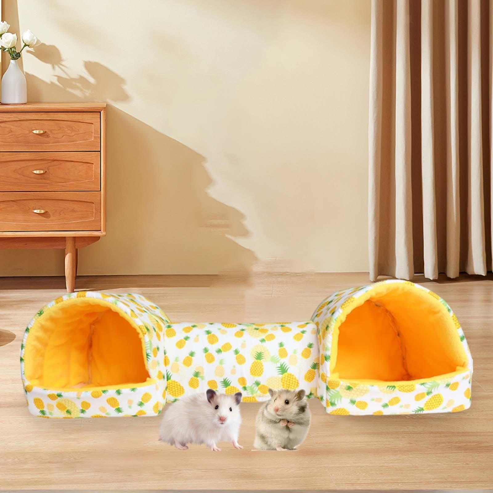 Hamster Hideout Guinea Pig Tunnel and Bed Bedding Habitat Small Animal House