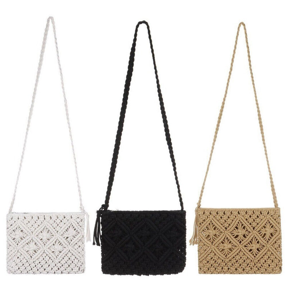 Straw Purse Summer Straw Beach Bag Crossbody Handbag Woven Bag Crochet Purses