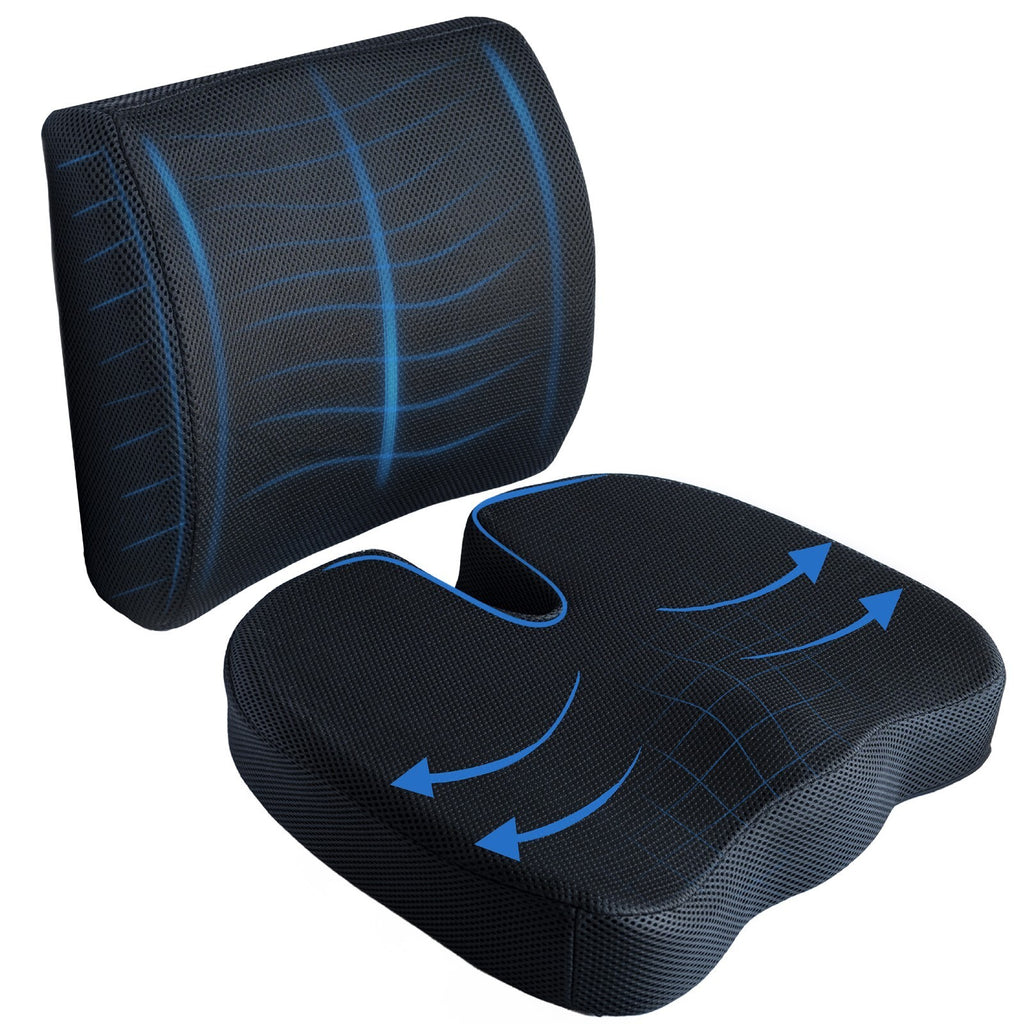 Lumbar Support Pillow Memory Foam Back Pain Relief Office Chair Car Seat Posture