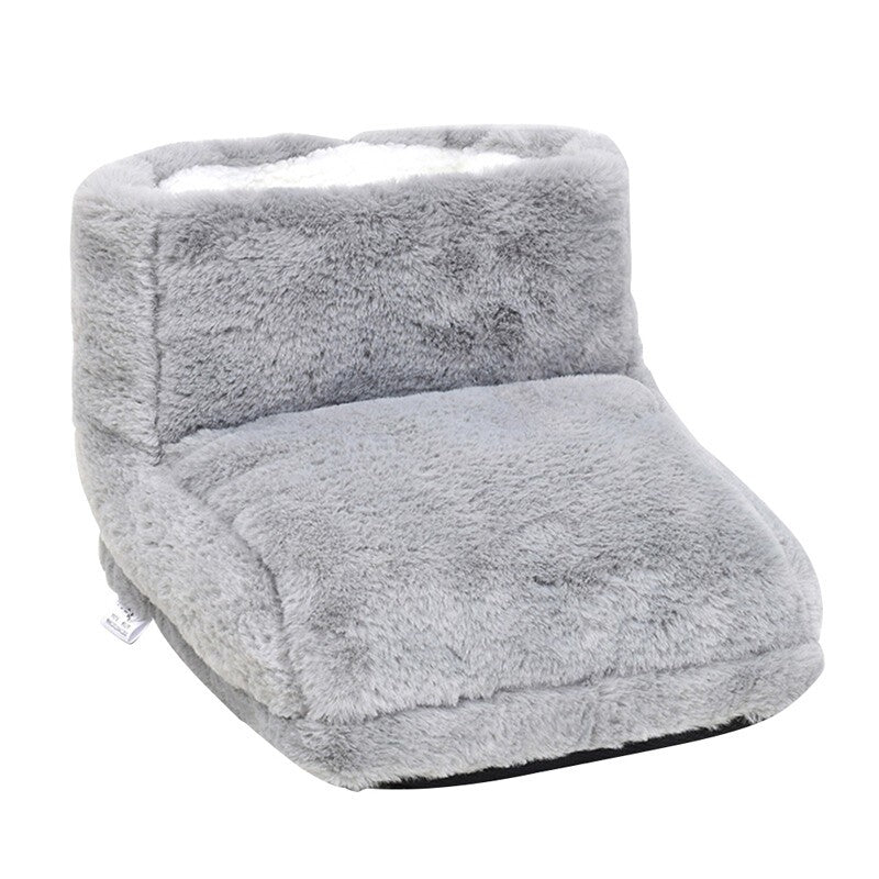 Unisex Electric Heated Foot Warmer Winter Home Office Plush Feet Warming Boot