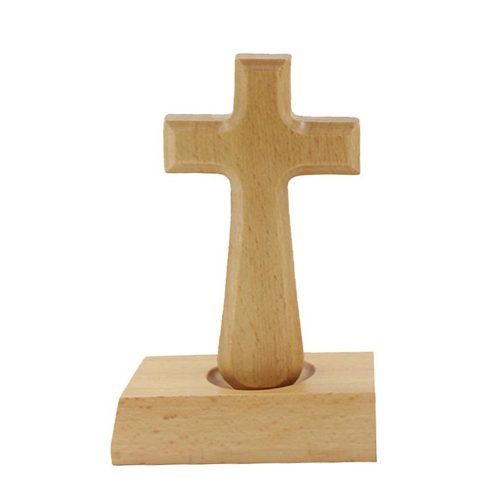 Wooden Cross Tabletop Wood Cross Standing Cross for Home Decor