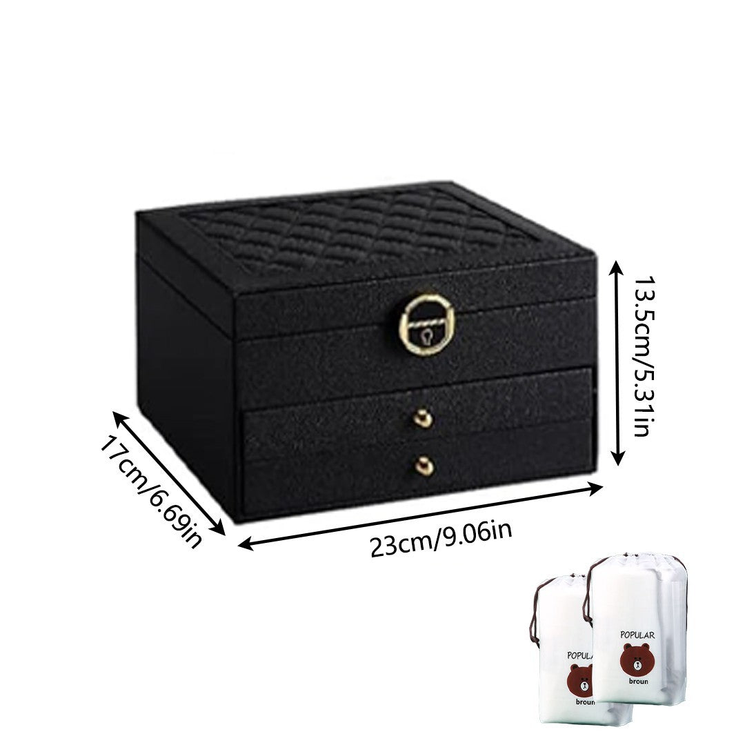 Large 3 Layer Jewellery Organizer Storage Necklace Storage Box Drawer Cabinet