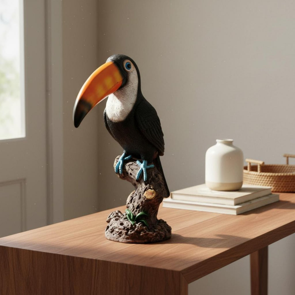 Toucan Figurine Garden Feel Toucan Statue Hand-Painted Look for Balcony